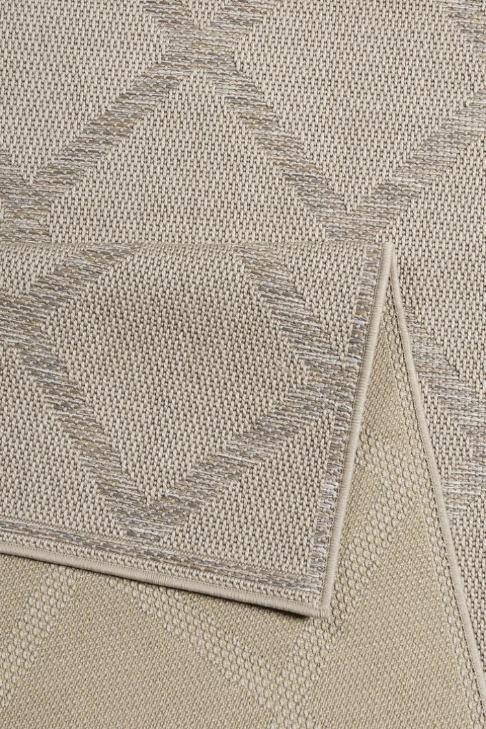 ESPRIT Outdoorteppich RHOMB 120 x 170 cm beige/grau