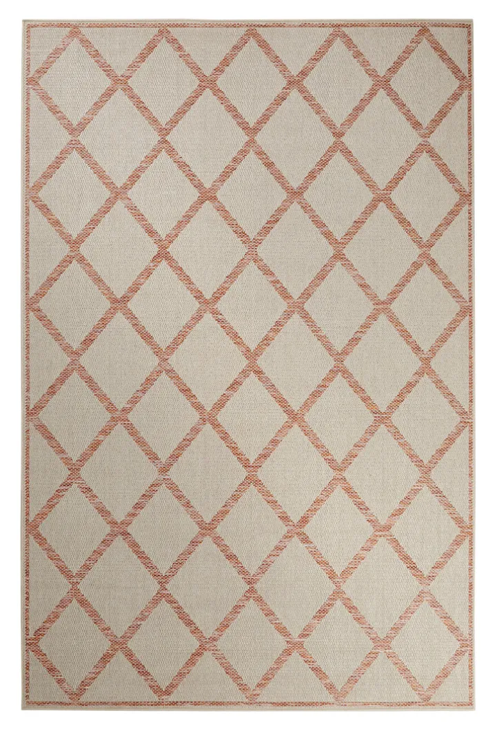 ESPRIT Outdoorteppich RHOMB 80 x 150 cm beige/rot