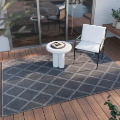 ESPRIT Outdoorteppich RHOMB 80 x 150 cm blau/grau