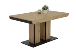 Esstisch AGNES 140 (220) x 90 cm Artisan-Eiche-Dekor braun/Dekor schwarz