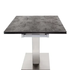 Esstisch 160-240 x 90 cm Oxydo Darknight / Edelstahl