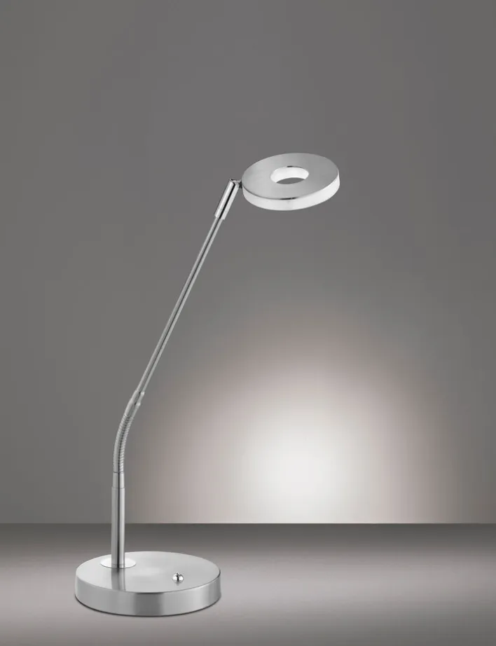 FISCHER & HONSEL CCT LED Tischlampe DENT nickelfarbig