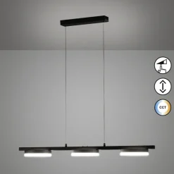 FISCHER & HONSEL LED Balkenpendel KIKU 105 cm sandschwarz