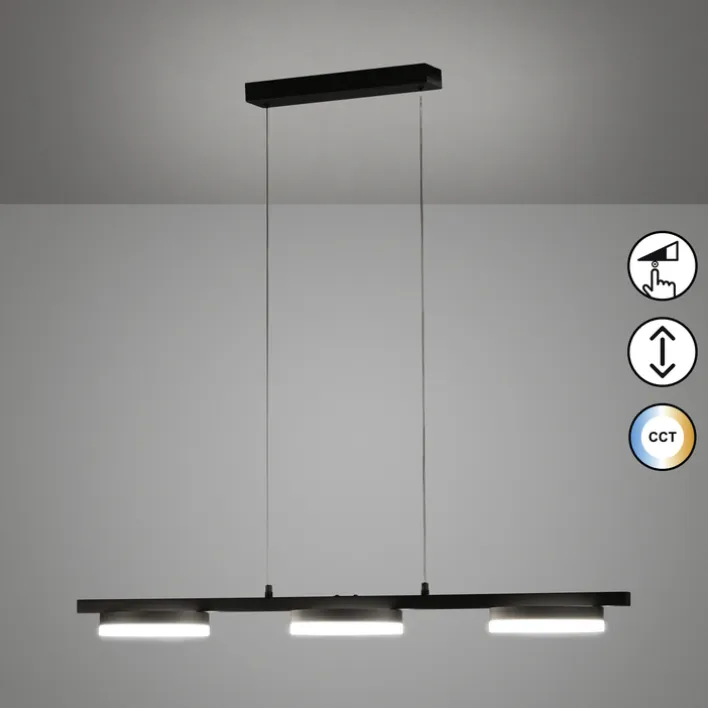FISCHER & HONSEL LED Balkenpendel KIKU 105 cm sandschwarz