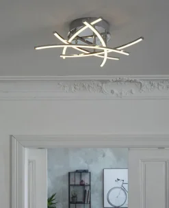 FISCHER & HONSEL LED Deckenlampe CROSS TW 50 cm chromfarbig