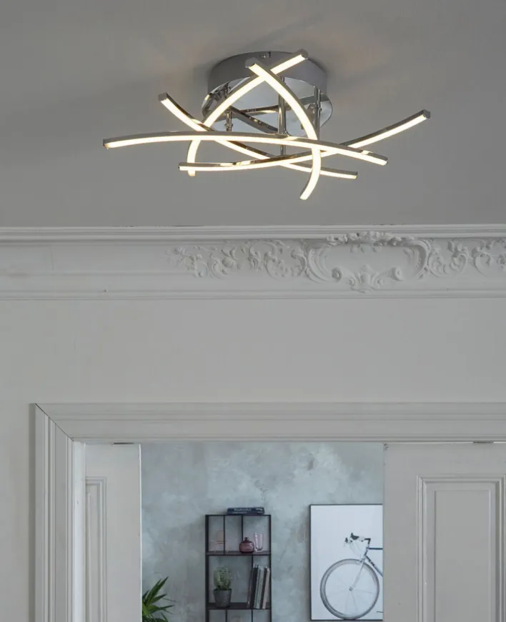 FISCHER & HONSEL LED Deckenlampe CROSS TW 50 cm chromfarbig