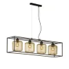 FISCHER & HONSEL Retrofit Balkenpendel CAYDO schwarz /goldfarbig