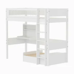 FLEXA Hochbett WHITE mit Sofabett