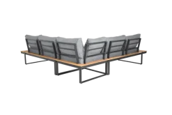 Garden FLAIR Dining Gartenlounge BASEL U 5-tlg grau /Akazie braun