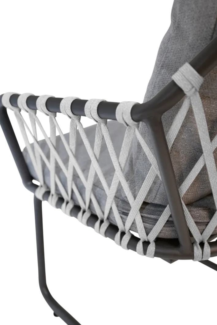 Garden FLAIR Gartenstuhl RIKA 2er Set anthrazit /Rope grau