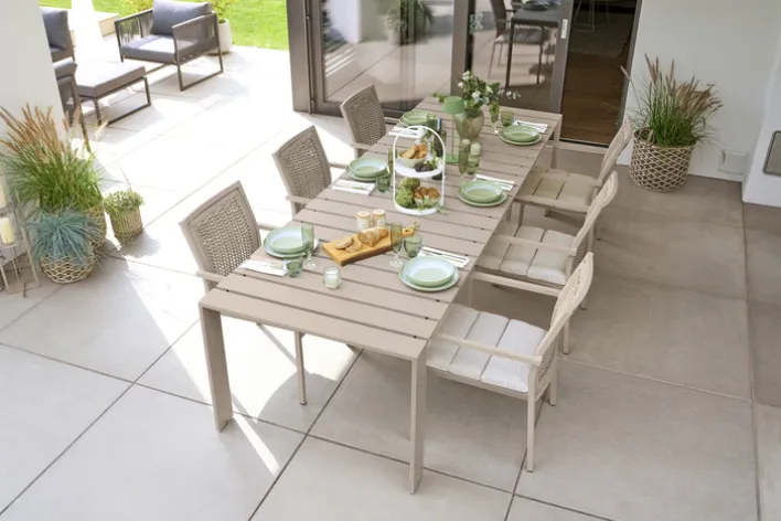 Garden FLAIR Gartentisch ROEN 257-295 x 100 cm taupe