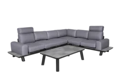 Garden FLAIR Living Gartenlounge RUNE 3-tlg schwarz /grau