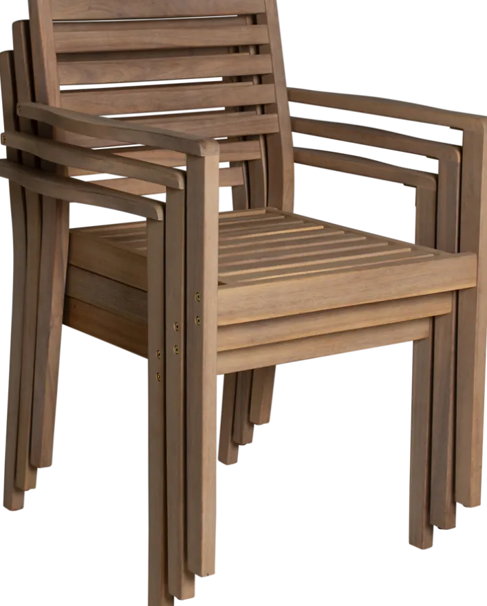 Garden FLAIR Stapelstuhl Garten TIBET 2er Set naturfarbig /beige
