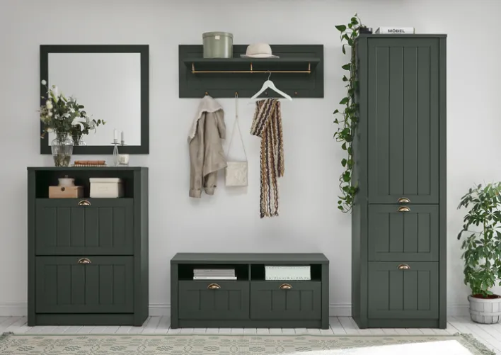 Garderobenschrank ASCOT 60 x 204 cm grün/goldfarbig