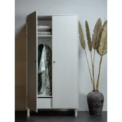 Garderobenschrank MADU 100 x 195 cm cloud grey/goldfarbig