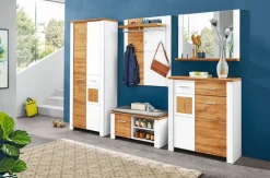 Garderobenschrank MATERIO 80 x 198 cm braun/weiß