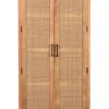 Garderobenschrank 80 x 180 cm Mango lackiert mit Rattan-Front