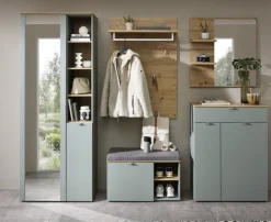 Garderobenschrank 78 x 202 x 38 cm schilfgrün supermatt/braun
