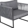 Garten FLAIR Loungesessel Outdoor RENO anthrazit /Rope grau