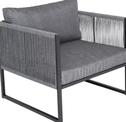 Garten FLAIR Loungesessel Outdoor RENO anthrazit /Rope grau