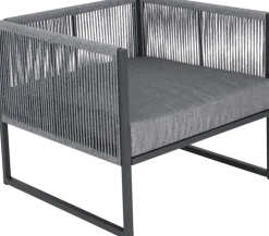 Garten FLAIR Loungesessel Outdoor RENO anthrazit /Rope grau