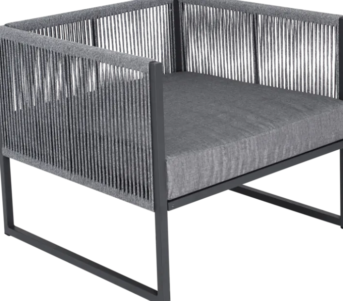 Garten FLAIR Loungesessel Outdoor RENO anthrazit /Rope grau