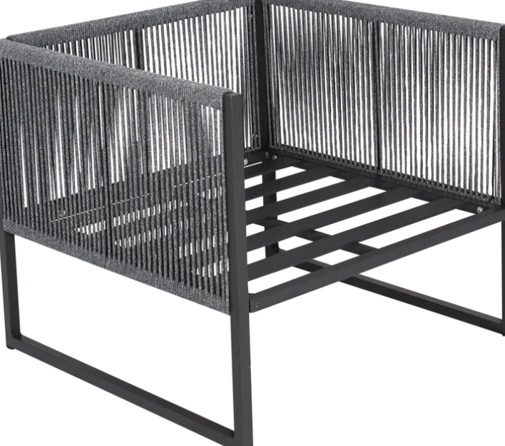 Garten FLAIR Loungesessel Outdoor RENO anthrazit /Rope grau