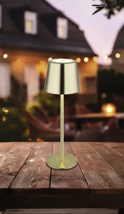 GLOBO Akku LED Tischlampe VANCOUVER goldfarbig