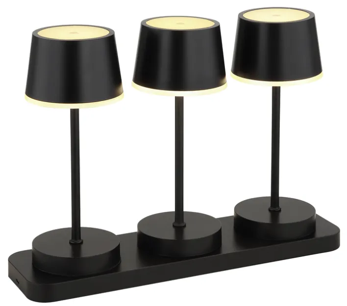 GLOBO Akku LED Tischleuchte DAWSON, Kunststoff/Metall, 30 x 21,6 x 8,5 cm Schwarz