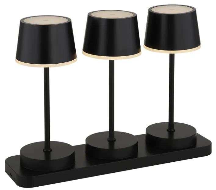 GLOBO Akku LED Tischleuchte DAWSON, Kunststoff/Metall, 30 x 21,6 x 8,5 cm Schwarz