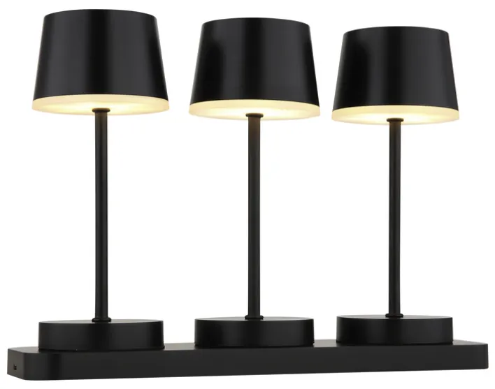 GLOBO Akku LED Tischleuchte DAWSON, Kunststoff/Metall, 30 x 21,6 x 8,5 cm Schwarz