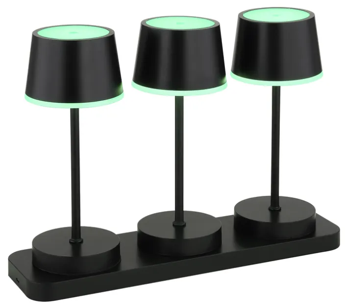 GLOBO Akku LED Tischleuchte DAWSON, Kunststoff/Metall, 30 x 21,6 x 8,5 cm Schwarz