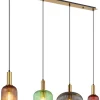 GLOBO Balkenpendel NORMY 4-flg messingfarbig /mehrfarbig