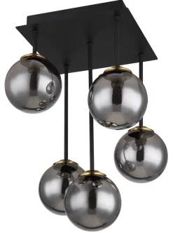 GLOBO Retrofit LED Deckenlampe JORGE schwarz /rauchfarbig