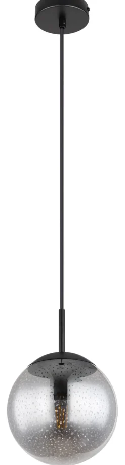 GLOBO Retrofit LED Pendelleuchte HELMUT 20 cm schwarz /Sterneffekt