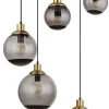 GLOBO Retrofit Pendelleuchte POTTER 65 cm schwarz /messingfarbig