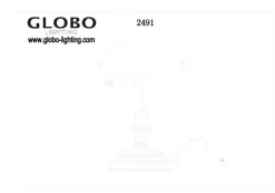 GLOBO Retrofit Tischlampe BANKERS messingfarbig /grün