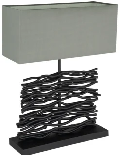 GLOBO Retrofit Tischlampe JAMIE schwarz /grau