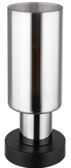 GLOBO Retrofit Tischlampe LIDARIA schwarz /rauchfarbig