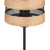 GLOBO Retrofit Tischlampe MOITAS schwarz /naturfarbig