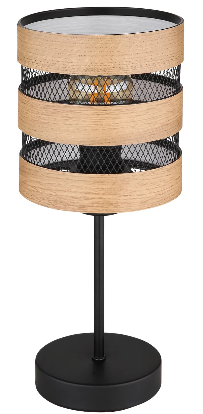 GLOBO Retrofit Tischlampe MOITAS schwarz /naturfarbig