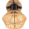 GLOBO Retrofit Wandleuchte mit 1 Spot VALLI schwarz /Hanf beige