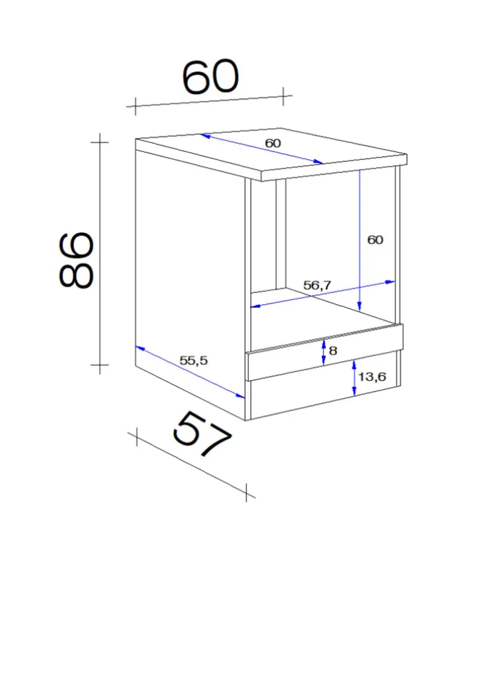 Herdumbauschrank NEO HU60 60 x 86 x 57 cm weiß