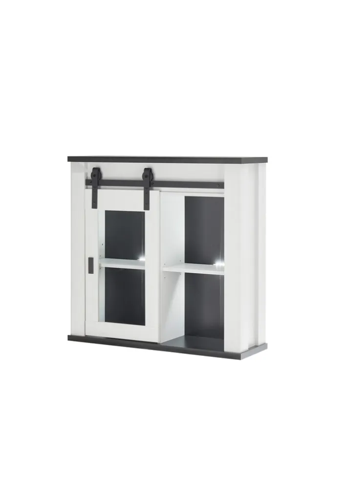Hängeschrank SHERWOOD ca. 93 x 90 x 31 cm Pinie Weiss Dekor