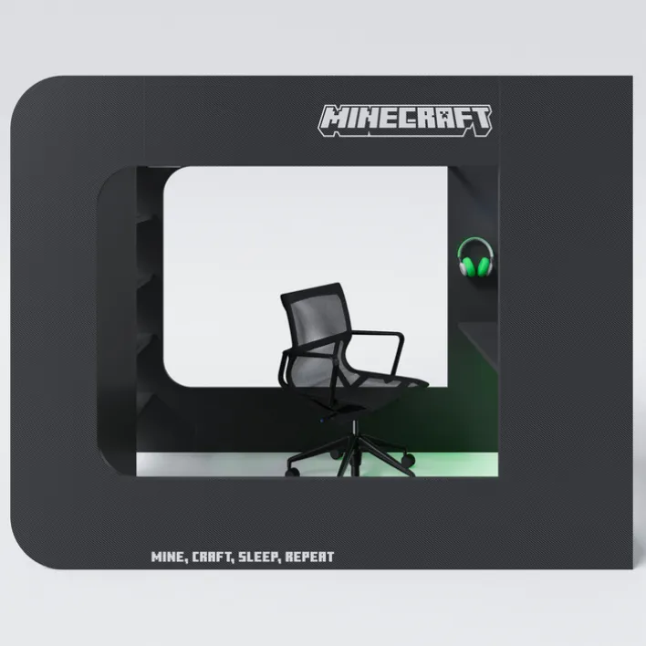Hochbett MINECRAFT 120 x 200 cm schwarz/ grau