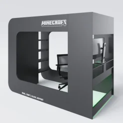 Hochbett MINECRAFT 120 x 200 cm schwarz/ grau