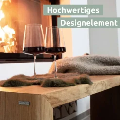 holz4home Massivholzbank 40 x 45 cm Eiche geölt mit Baumkante