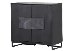 INTERhome Kommode AGGLO 85 x 80 cm Akazie massiv schwarz gebeizt und lackiert