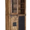 INTERhome Vitrine BARNEY 100 x 190 cm Mango Massivholz/schwarz