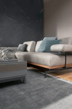 JOOP! Ecksofa Lederbezug grau